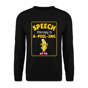 Speech Therapy Banana - Unisex Sweatshirt - black - Front - Alina (178cm) & Michal (187cm)