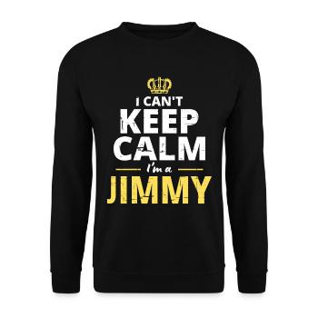 Ich kann nicht ruhig bleiben, ich bin ein Jimmy - Unisex Pullover - Schwarz - Vorne - Alina (178cm) & Michal (187cm)