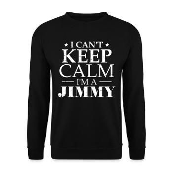 Ich kann nicht ruhig bleiben, ich bin ein Jimmy - Unisex Pullover - Schwarz - Vorne - Alina (178cm) & Michal (187cm)