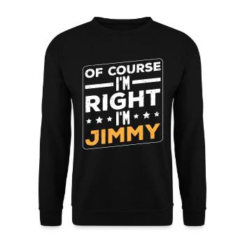 Natürlich habe ich Recht, Jimmy - Unisex Pullover - Schwarz - Vorne - Alina (178cm) & Michal (187cm)