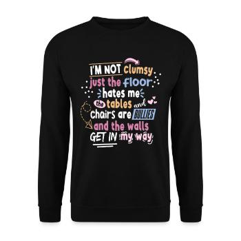 I'm Not Clumsy Saying Women - Unisex Sweatshirt - black - Front - Alina (178cm) & Michal (187cm)