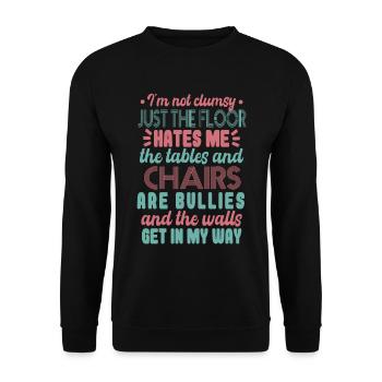 Clumsy Quote Women Funny - Unisex Sweatshirt - black - Front - Alina (178cm) & Michal (187cm)