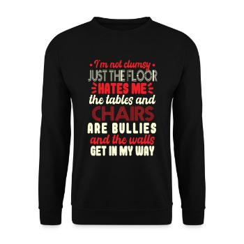 Lustiges Sprichwort ungeschicktes Zitat - Unisex Pullover - Schwarz - Vorne - Alina (178cm) & Michal (187cm)