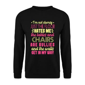 Women Clumsy Humor Joke - Unisex Sweatshirt - black - Front - Alina (178cm) & Michal (187cm)