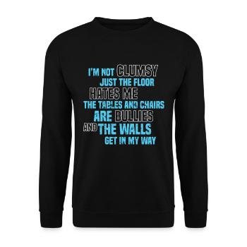 Men Clumsy People - Unisex Sweatshirt - black - Front - Alina (178cm) & Michal (187cm)