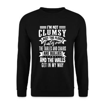 Sarcastique Dicton maladroit Humour - Sweat-shirt Unisexe - noir - Devant - Alina (178cm) & Michal (187cm)