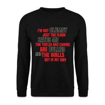 Joke Clumsy - Unisex Sweatshirt - black - Front - Alina (178cm) & Michal (187cm)