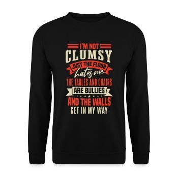 Clumsy People Sarcasm Humor - Unisex Sweatshirt - black - Front - Alina (178cm) & Michal (187cm)