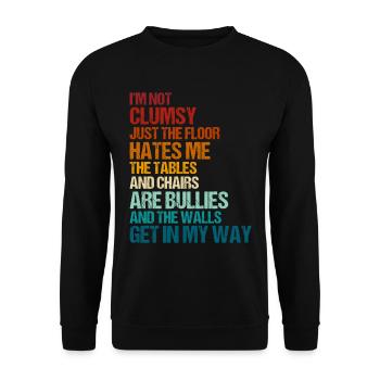 Retro Clumsy Sarcasm Quotes - Unisex Sweatshirt - black - Front - Alina (178cm) & Michal (187cm)