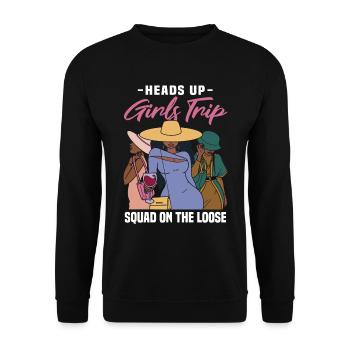 Girls Trip Squad On The Loose - Unisex Sweatshirt - black - Front - Alina (178cm) & Michal (187cm)