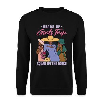 Girls Trip Sqaud Auf Freiem - Unisex Pullover - Schwarz - Vorne - Alina (178cm) & Michal (187cm)