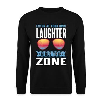 Funny Girls Trip - Unisex Sweatshirt - black - Front - Alina (178cm) & Michal (187cm)