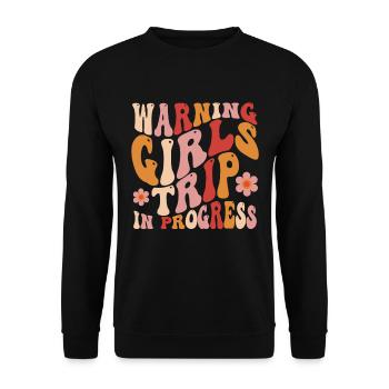 Groovy Girls Trip - Unisex Sweatshirt - black - Front - Alina (178cm) & Michal (187cm)