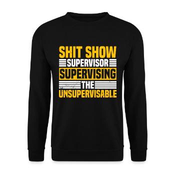 Ironic Supervisor Manager Management Gift - Unisex Sweatshirt - black - Front - Alina (178cm) & Michal (187cm)