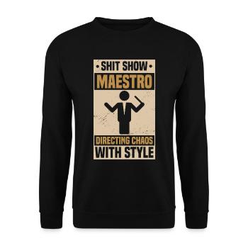Scheiße-Show-Maestro - Unisex Pullover - Schwarz - Vorne - Alina (178cm) & Michal (187cm)