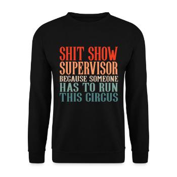 Retro Supervisor Shirt Funny - Unisex Sweatshirt - black - Front - Alina (178cm) & Michal (187cm)