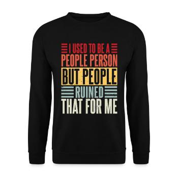 Rétro J’étais une personne sociable - Sweat-shirt Unisexe - noir - Devant - Alina (178cm) & Michal (187cm)