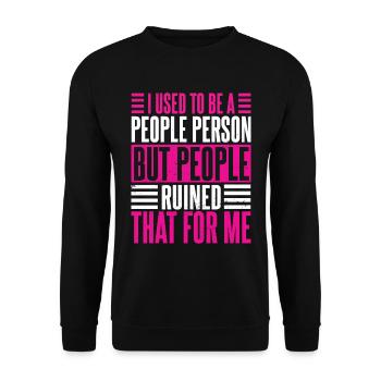 J’étais une personne sociable Femmes - Sweat-shirt Unisexe - noir - Devant - Alina (178cm) & Michal (187cm)