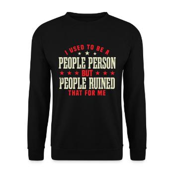 Shy Introvert Humor Sarcasm People Person - Unisex Sweatshirt - black - Front - Alina (178cm) & Michal (187cm)