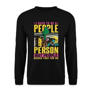 I Used To Be A People Person Bird Saying - Unisex Sweatshirt - black - Front - Alina (178cm) & Michal (187cm)