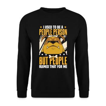 I Used To Be A People Person Introvert Dog - Unisex Sweatshirt - black - Front - Alina (178cm) & Michal (187cm)