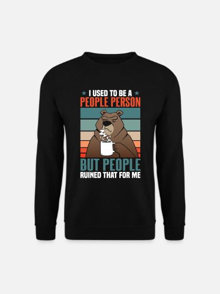 I Used To Be A People Person Bear Coffee - Unisex Sweatshirt - black