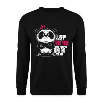 I Used To Be A People Person Introvert Panda - Unisex Sweatshirt - black - Front - Alina (178cm) & Michal (187cm)