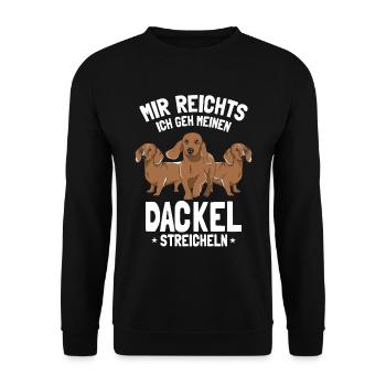 Dackel Dachshund Rauhaardackel Haustier Hund - Unisex Pullover - Schwarz - Vorne - Alina (178cm) & Michal (187cm)