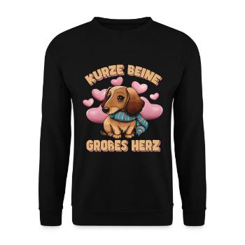Dachshund Dackel Rauhaardackel Gassi Hunde Fan - Unisex Pullover - Schwarz - Vorne - Alina (178cm) & Michal (187cm)