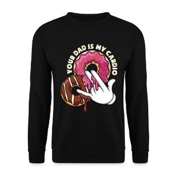 Ton père est mon beignet cardio drôle - Sweat-shirt Unisexe - noir - Devant - Alina (178cm) & Michal (187cm)
