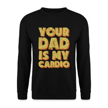 Dein Vater ist mein kardio-sarkastisches Geschenk - Unisex Pullover - Schwarz - Vorne - Alina (178cm) & Michal (187cm)