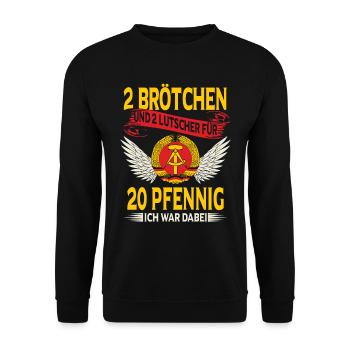 2 Brötchen Und 2 Lutscher DDR Osten - Unisex Pullover - Schwarz - Vorne - Alina (178cm) & Michal (187cm)