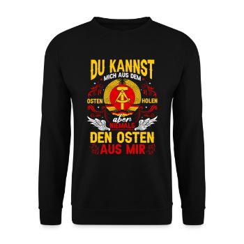 Osten Ostalgie Ostdeutschland DDR Sachsen - Unisex Pullover - Schwarz - Vorne - Alina (178cm) & Michal (187cm)
