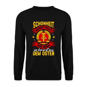 Schönheit Kommt Aus Dem Osten - Unisex Pullover - Schwarz - Vorne - Alina (178cm) & Michal (187cm)