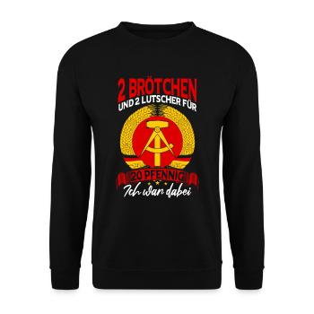DDR Osten Ostdeutschland Ostalgie - Unisex Pullover - Schwarz - Vorne - Alina (178cm) & Michal (187cm)