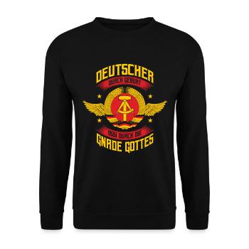 Ossi Durch Die Gnade Gottes - Unisex Pullover - Schwarz - Vorne - Alina (178cm) & Michal (187cm)