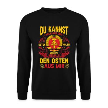 Ost Ostdeutscher Sprüche DDR - Unisex Pullover - Schwarz - Vorne - Alina (178cm) & Michal (187cm)