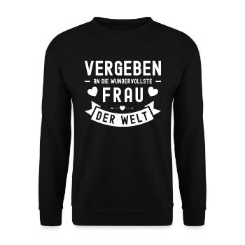 Vergeben Wundervollste Frau Beziehung Spruch Liebe - Unisex Pullover - Schwarz - Vorne - Alina (178cm) & Michal (187cm)