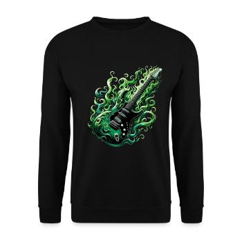 Guitare électrique heavy metal avec des flammes - Sweat-shirt Unisexe - noir - Devant - Alina (178cm) & Michal (187cm)