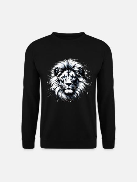 Löwenkopf mit blauen Augen - Liebhaber Löwen - Unisex Pullover - Schwarz
