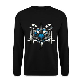 Cadeau Pour Batteur Battement De Coeur Batterie - Sweat-shirt Unisexe - noir - Devant - Alina (178cm) & Michal (187cm)