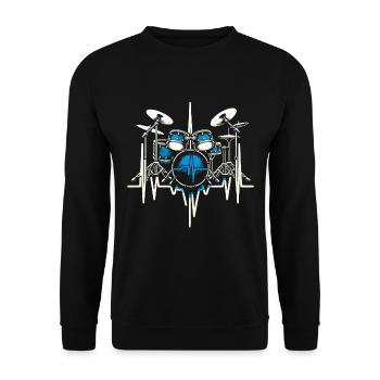 Cadeau Pour Batteur Battement De Coeur Batterie - Sweat-shirt Unisexe - noir - Devant - Alina (178cm) & Michal (187cm)