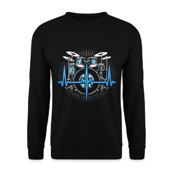 Cadeau Pour Batteur Battement De Coeur Batterie - Sweat-shirt Unisexe - noir - Devant - Alina (178cm) & Michal (187cm)