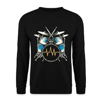 Cadeau Pour Batteur Battement De Coeur Batterie - Sweat-shirt Unisexe - noir - Devant - Alina (178cm) & Michal (187cm)