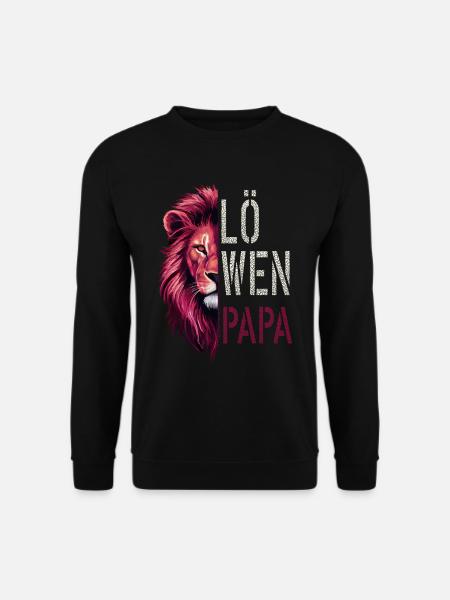 löwen Papa Vatertagsgeschenk Vatertag - Unisex Pullover - Schwarz
