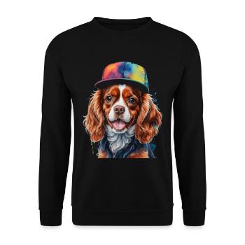 Cavalier King Charles Spaniel Snapback Cap Chien - Sweat-shirt Unisexe - noir - Devant - Alina (178cm) & Michal (187cm)