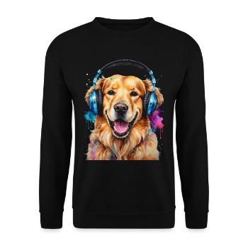 Casque Golden Retriever Chien Animal Design Imprimer - Sweat-shirt Unisexe - noir - Devant - Alina (178cm) & Michal (187cm)