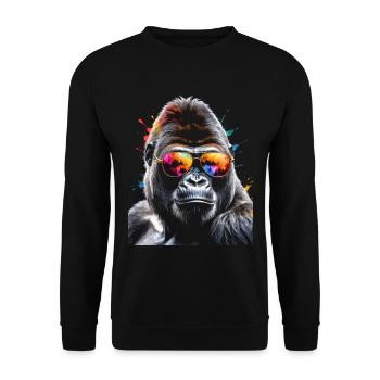 Lunettes de soleil Gorilla Monkey Colorful Animal Design Print - Sweat-shirt Unisexe - noir - Devant - Alina (178cm) & Michal (187cm)