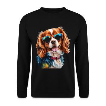 Lunettes de soleil Cavalier King Charles Spaniel Chien - Sweat-shirt Unisexe - noir - Devant - Alina (178cm) & Michal (187cm)