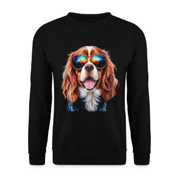 Lunettes de soleil Cavalier King Charles Spaniel Chien - Sweat-shirt Unisexe - noir - Devant - Alina (178cm) & Michal (187cm)
